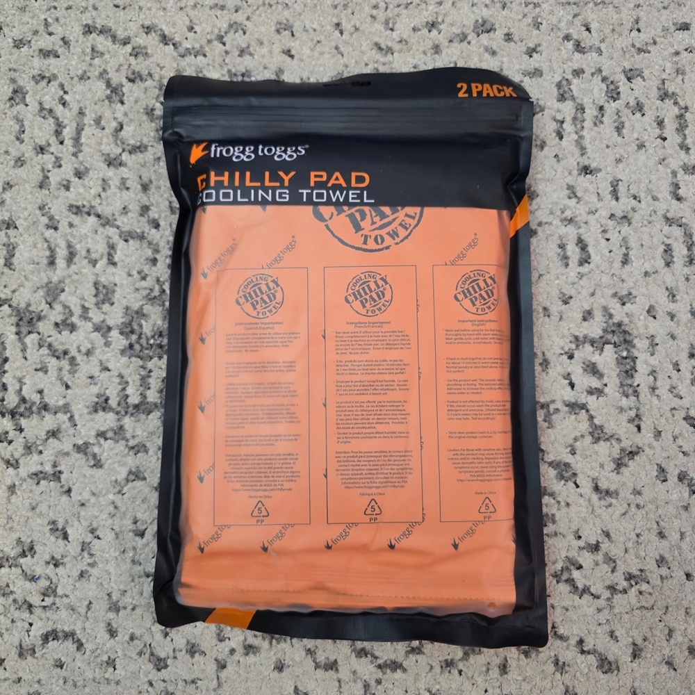 Frogg Toggs‎ Chilly Pad Cooling Towel 2 Pack Orange Evaporative Sports